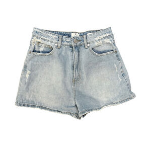 Cotton On Light Blue Distressed High Flashback Jean Shorts US 6